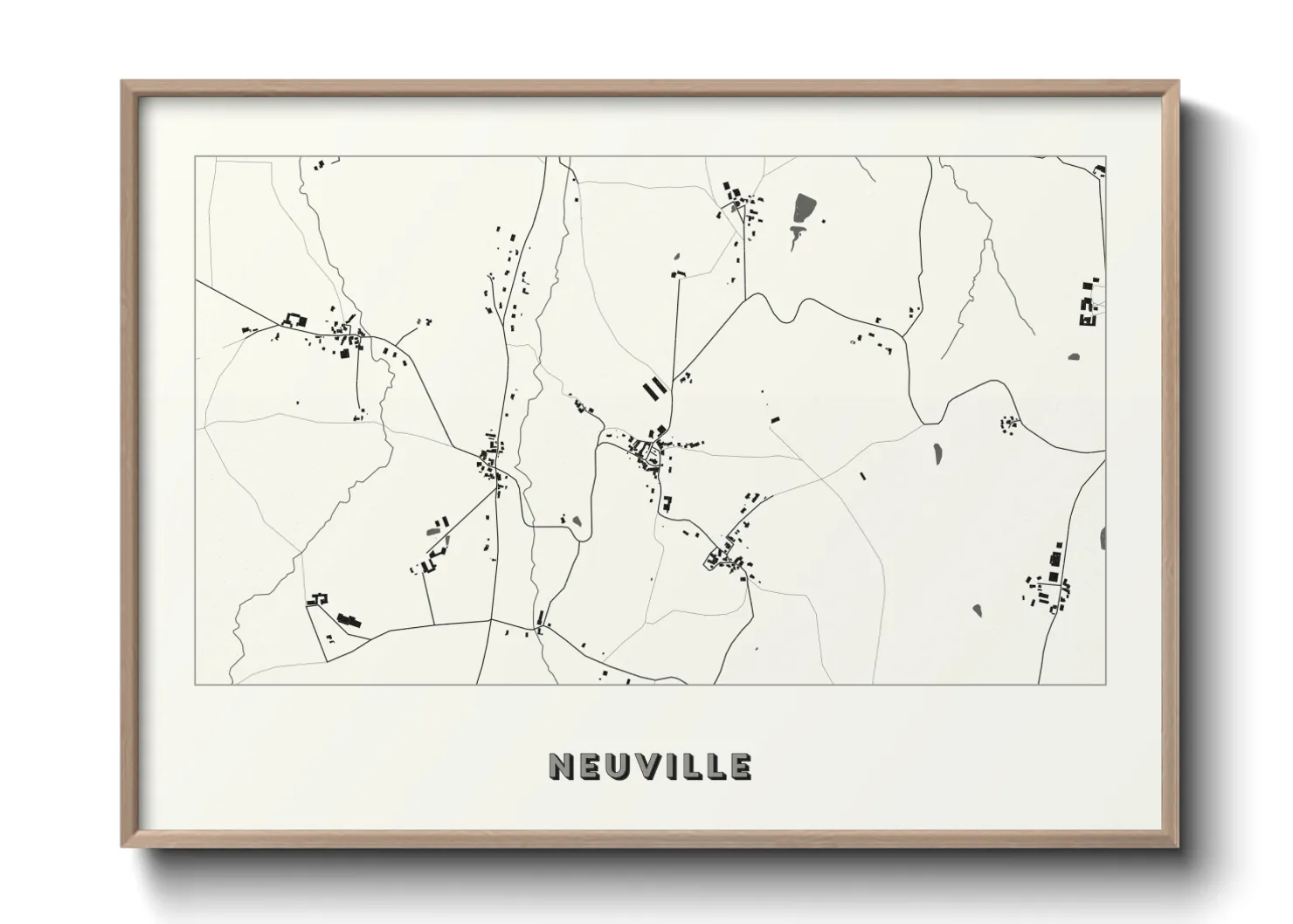 Une affiche de carte sur Neuville