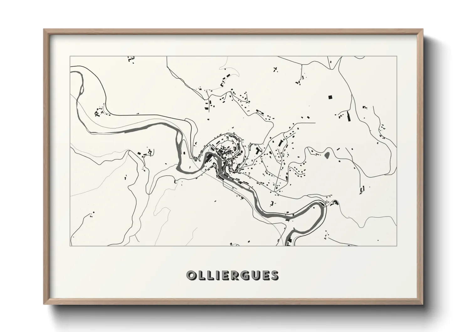 Une affiche de carte sur Olliergues