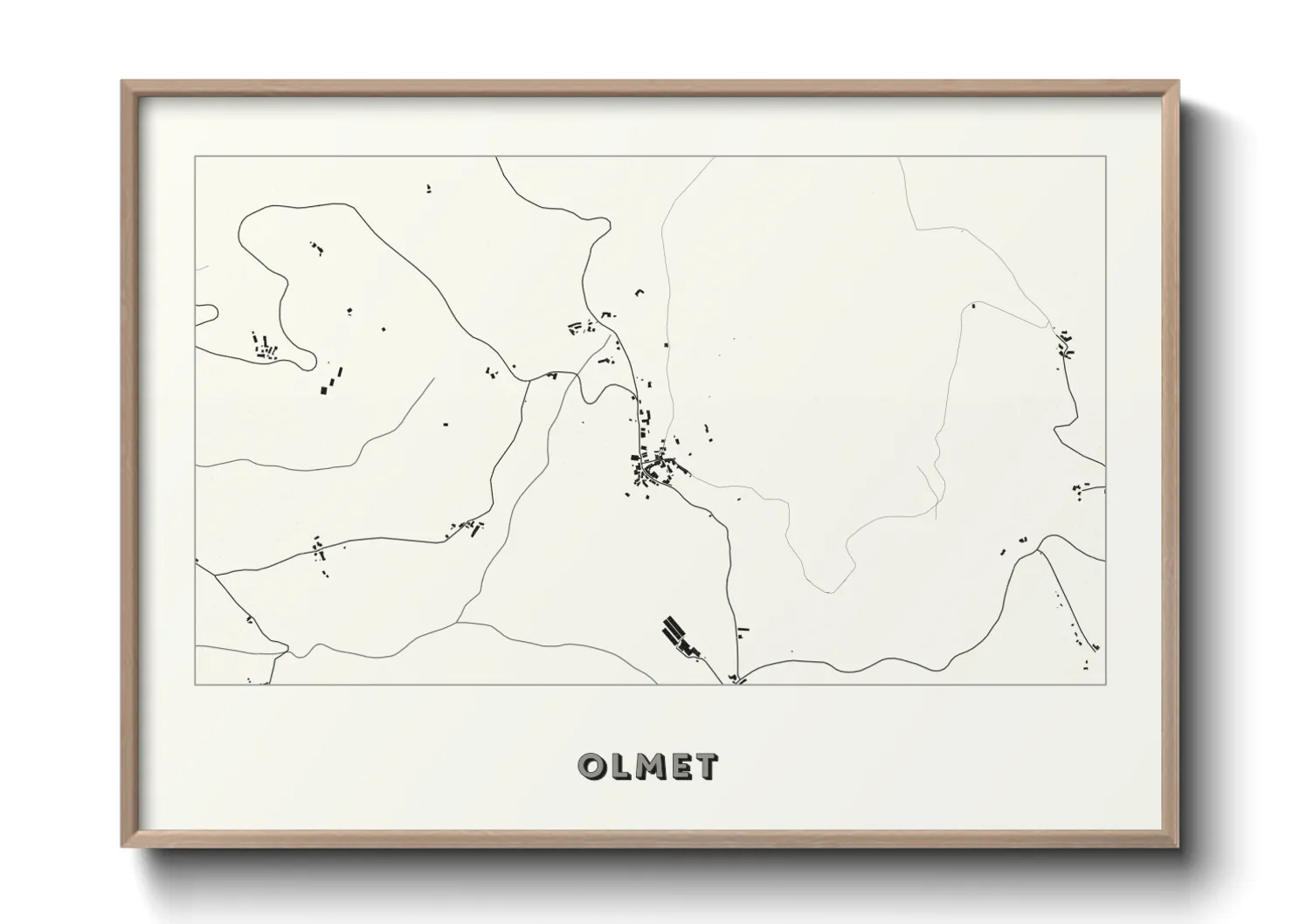 Une affiche de carte sur Olmet