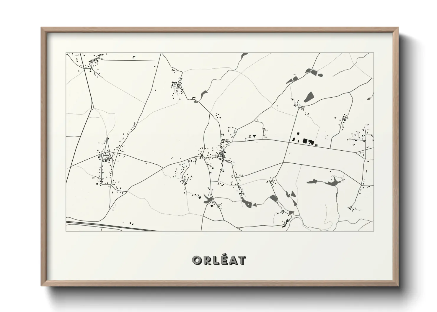 Une affiche de carte sur Orléat