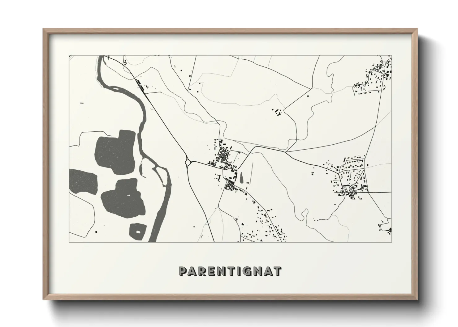 Une affiche de carte sur Parentignat