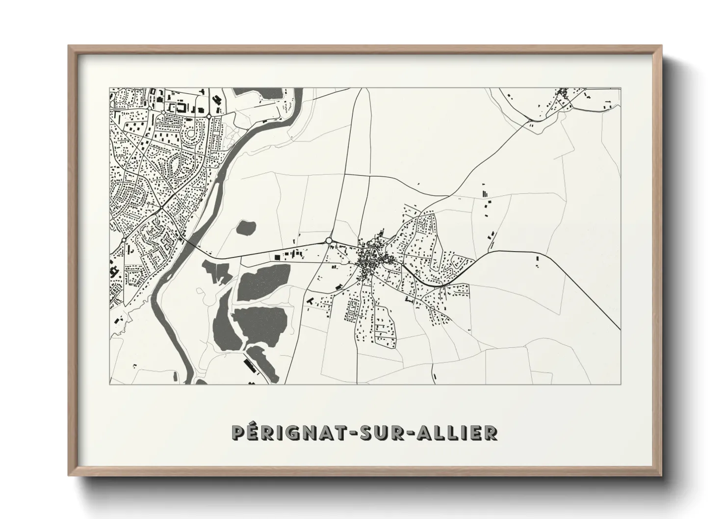 Une affiche de carte sur Pérignat-sur-Allier