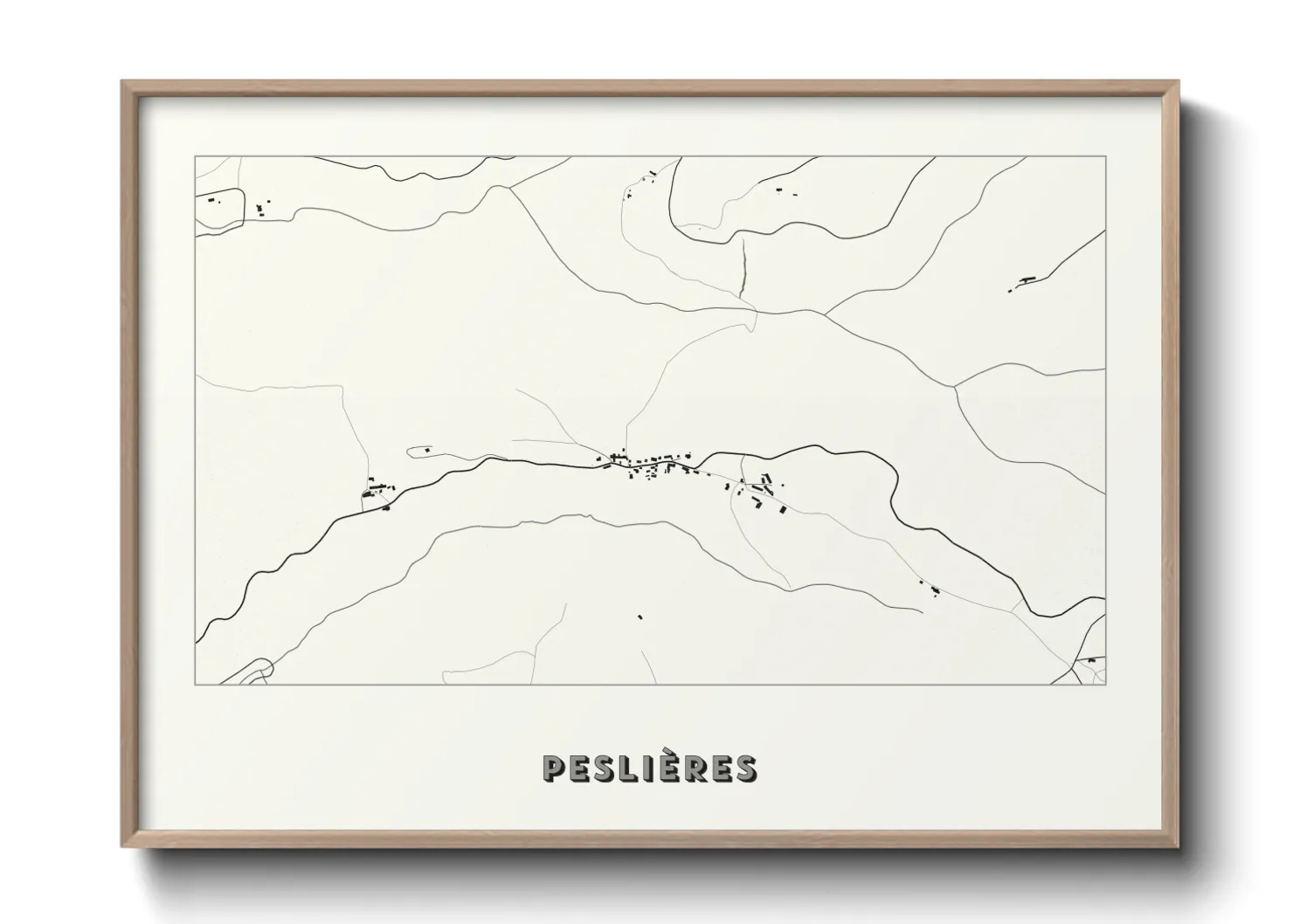 Une affiche de carte sur Peslières