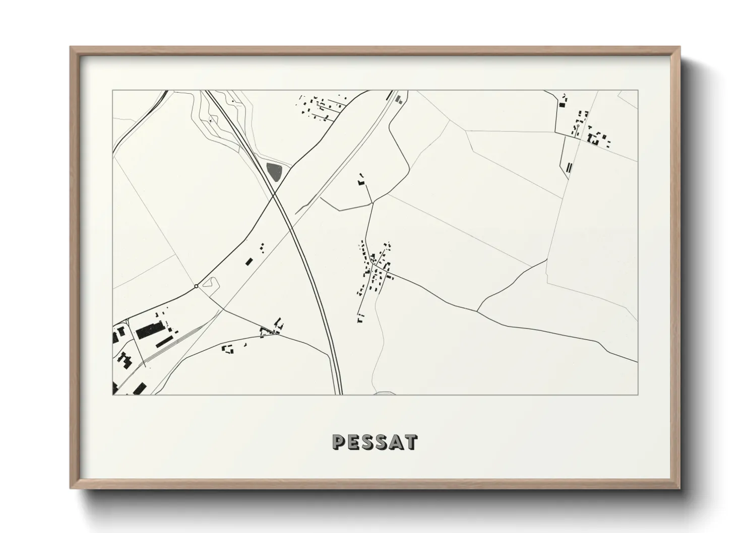 Une affiche de carte sur Pessat