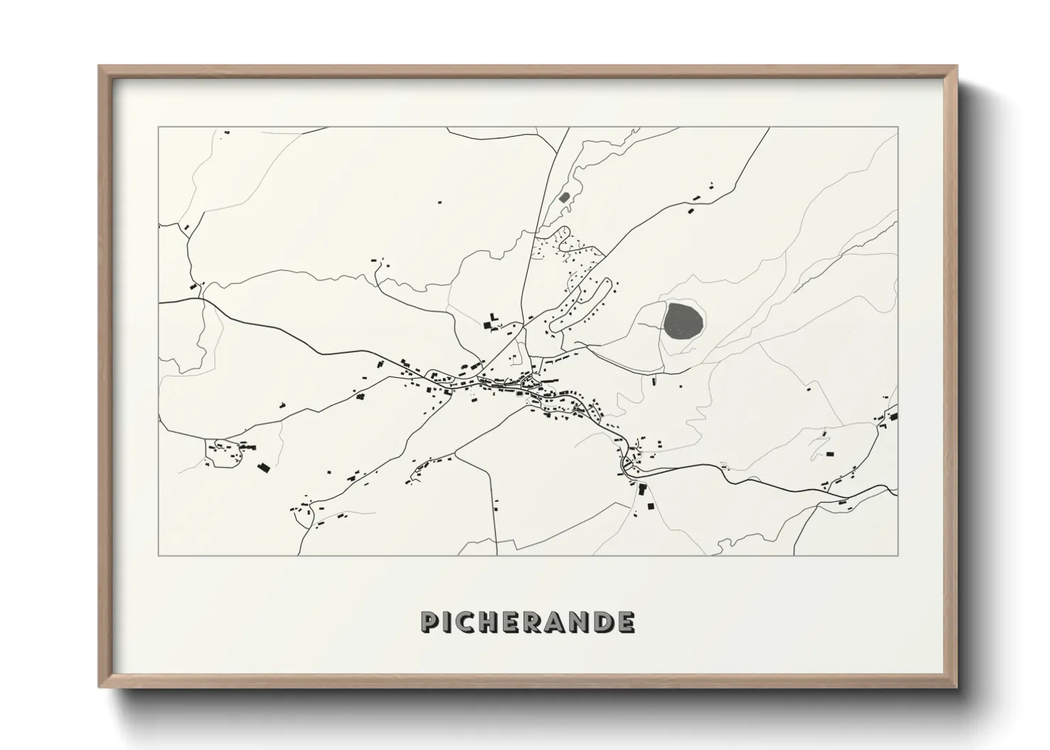 Une affiche de carte sur Picherande
