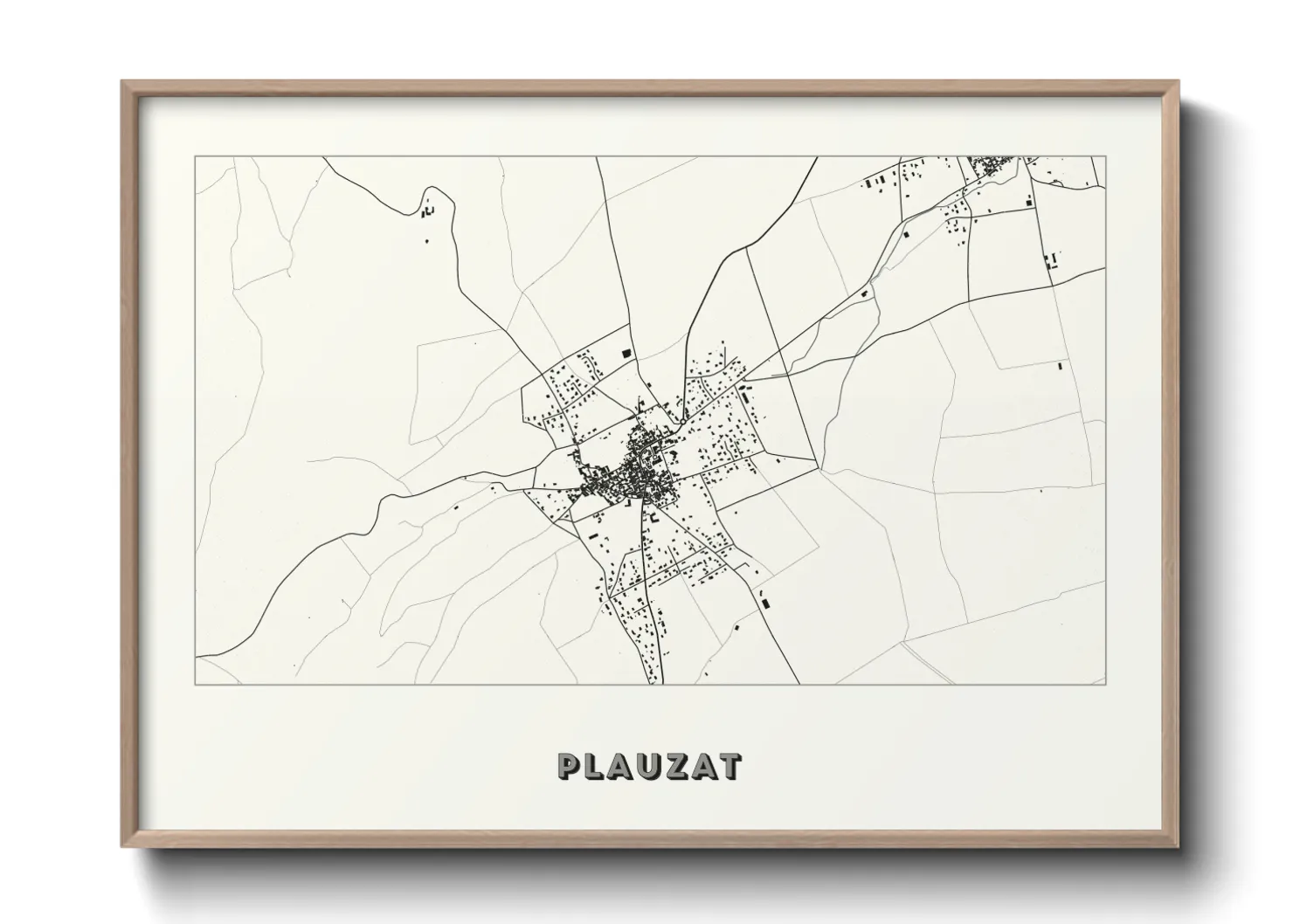 Une affiche de carte sur Plauzat