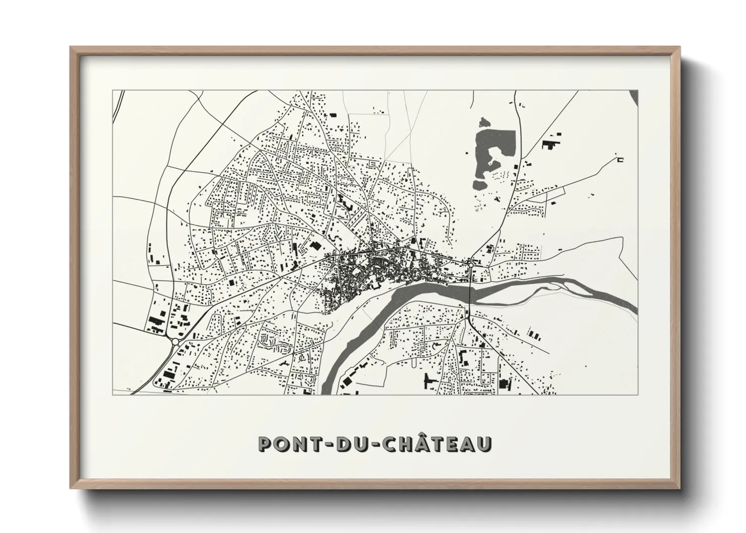 Une affiche de carte sur Pont-du-Château