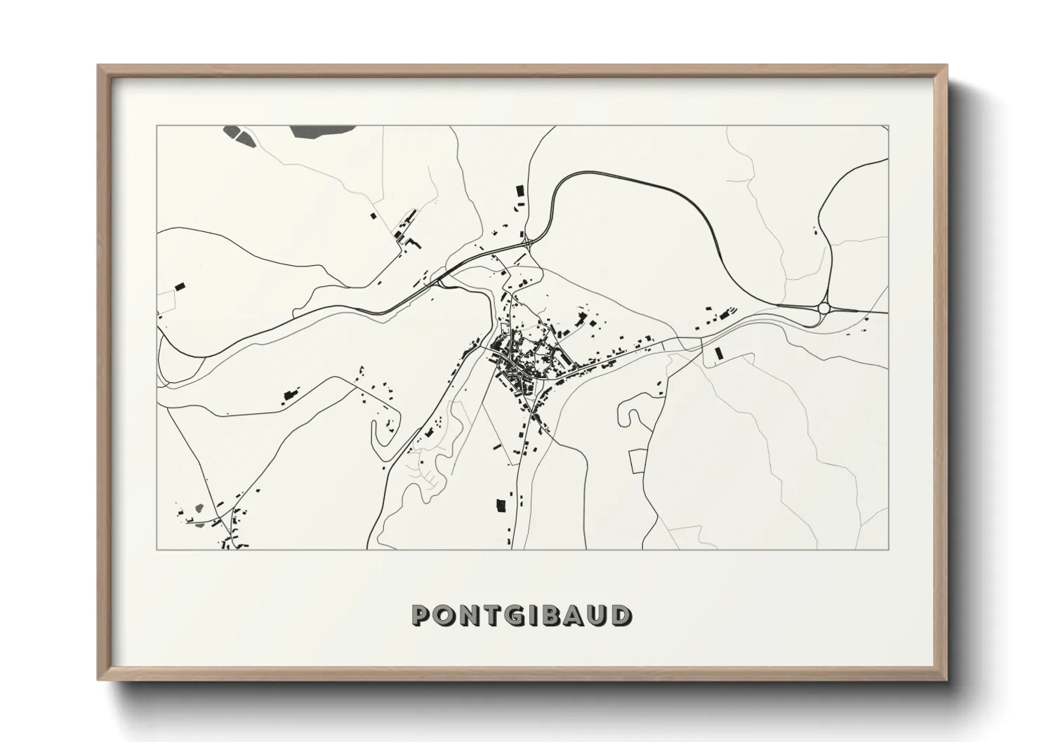 Une affiche de carte sur Pontgibaud