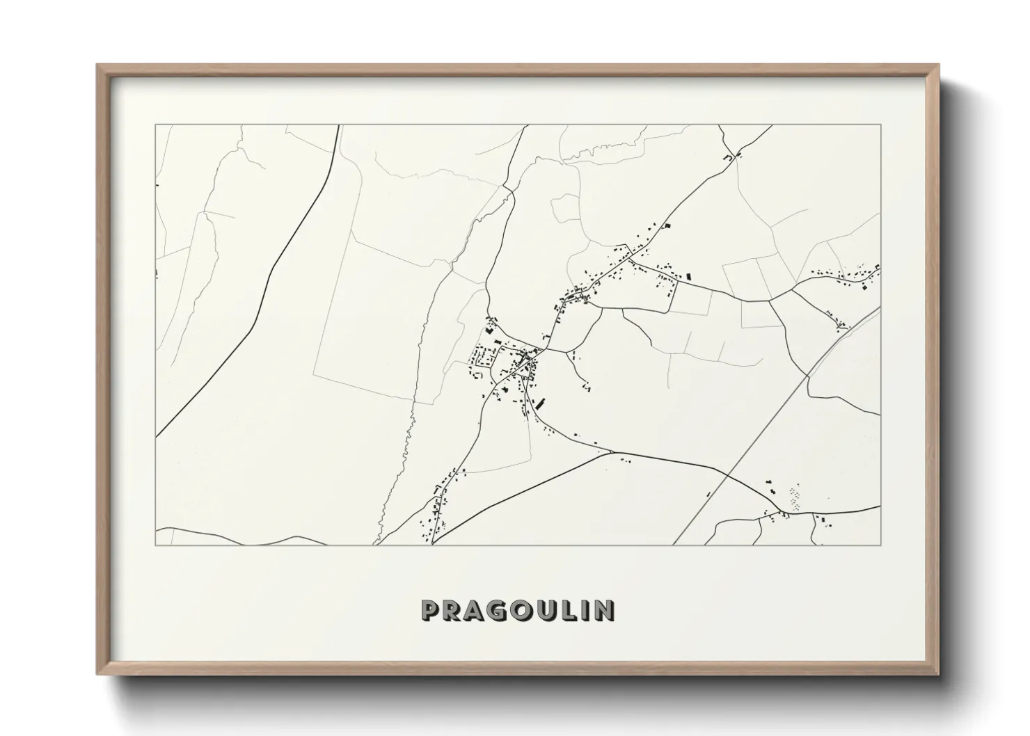 Une affiche de carte sur Pragoulin