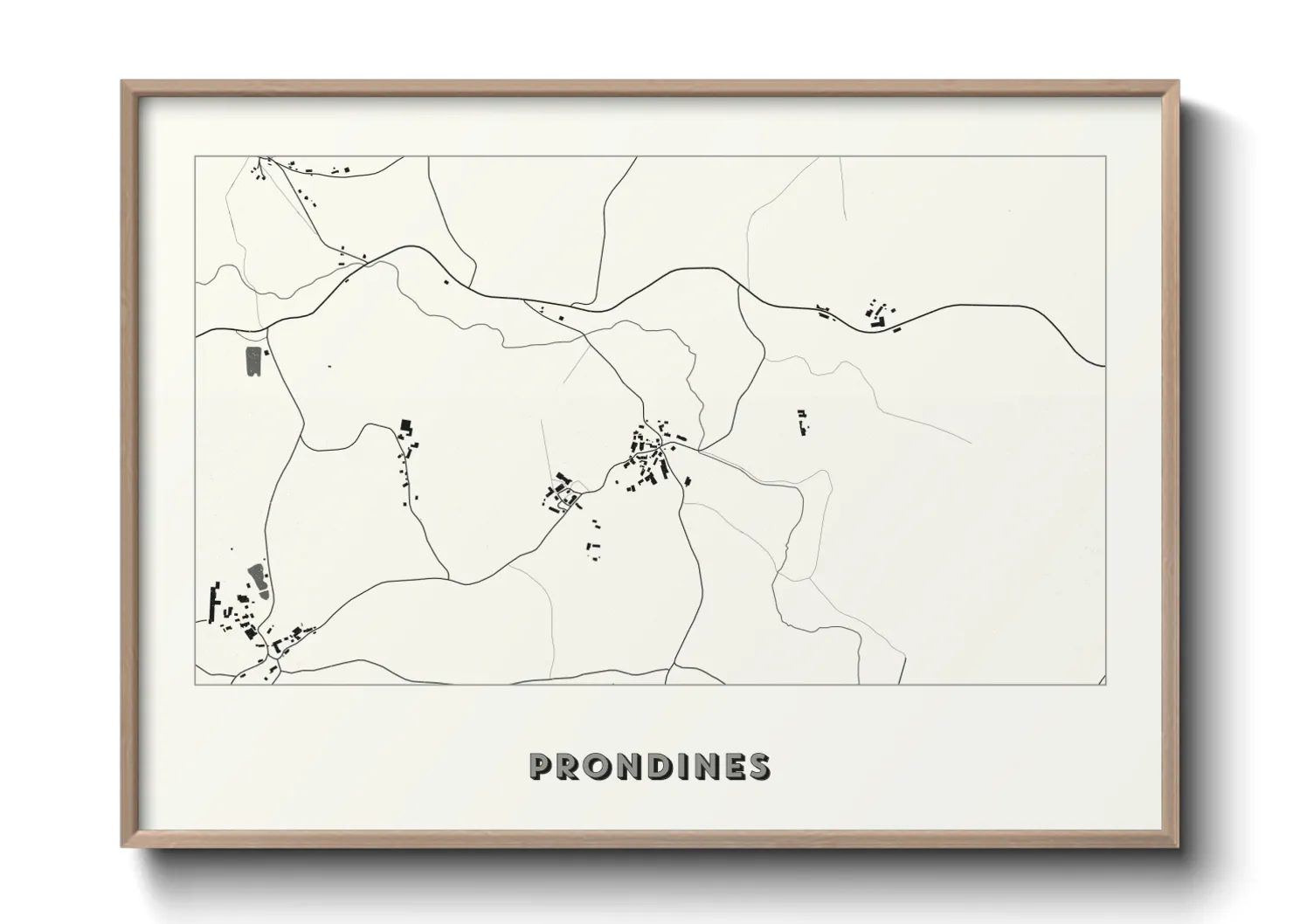Une affiche de carte sur Prondines