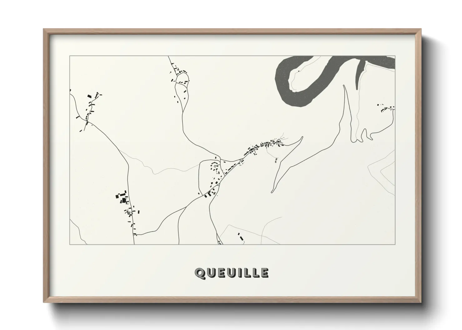 Une affiche de carte sur Queuille