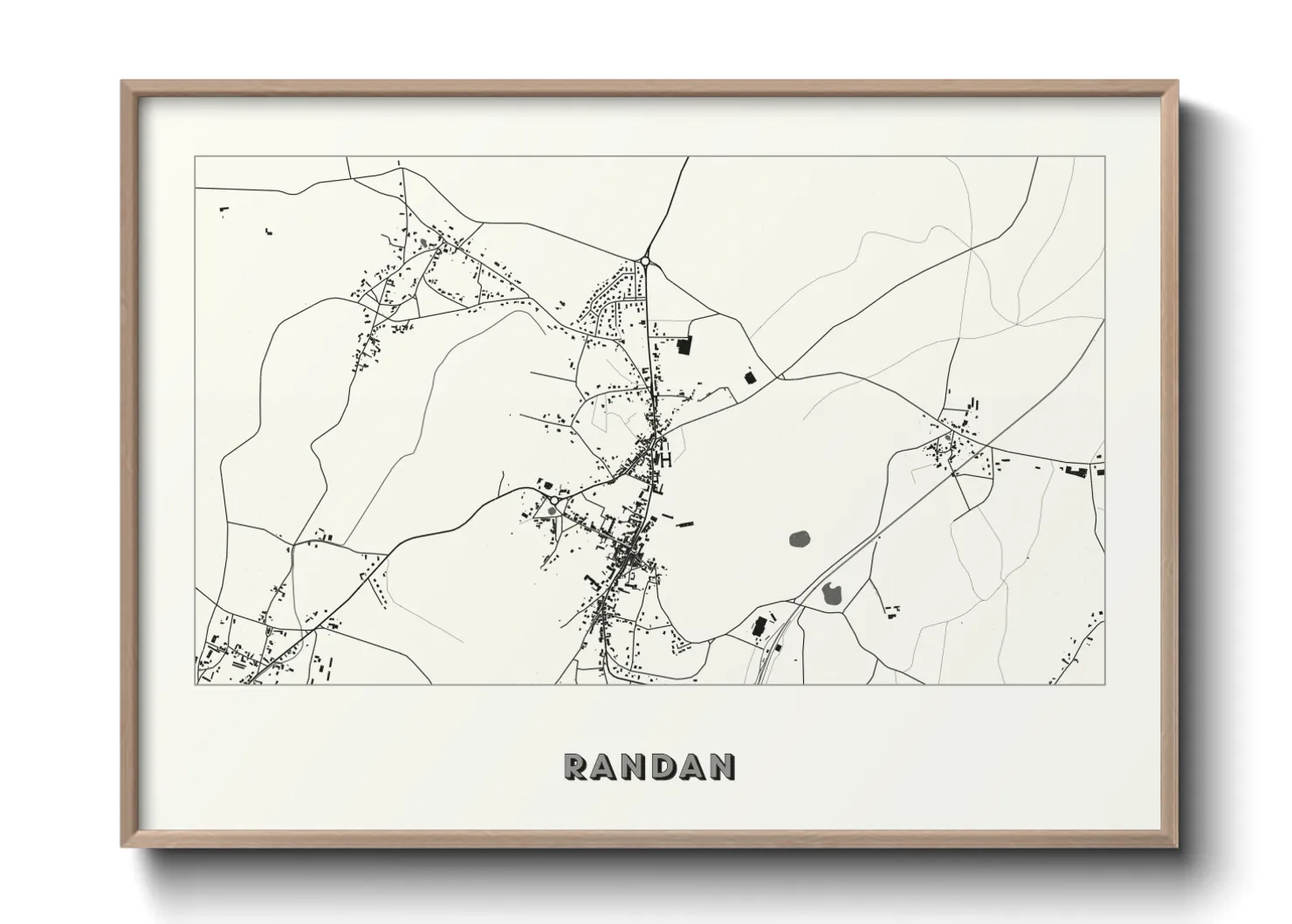 Une affiche de carte sur Randan