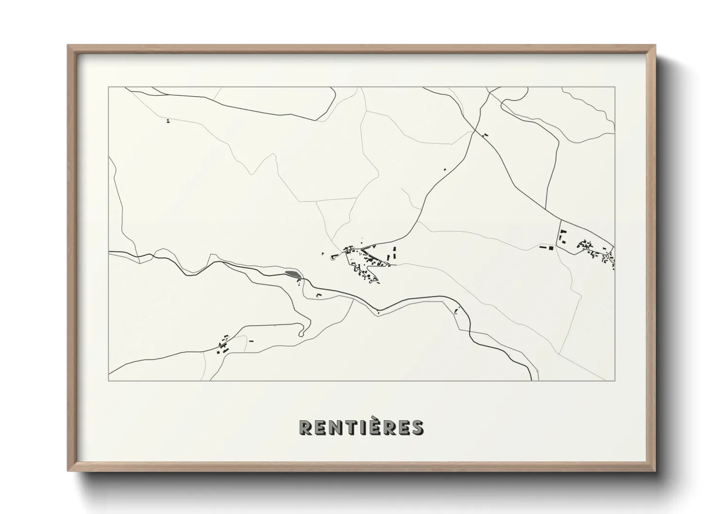 Une affiche de carte sur Rentières