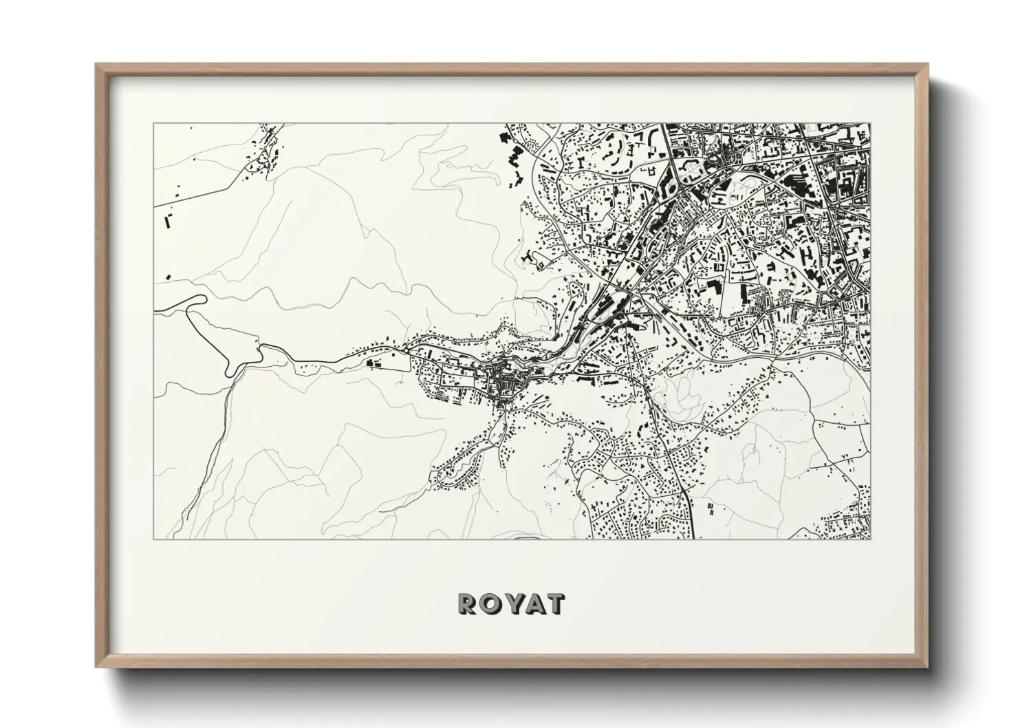 Une affiche de carte sur Royat