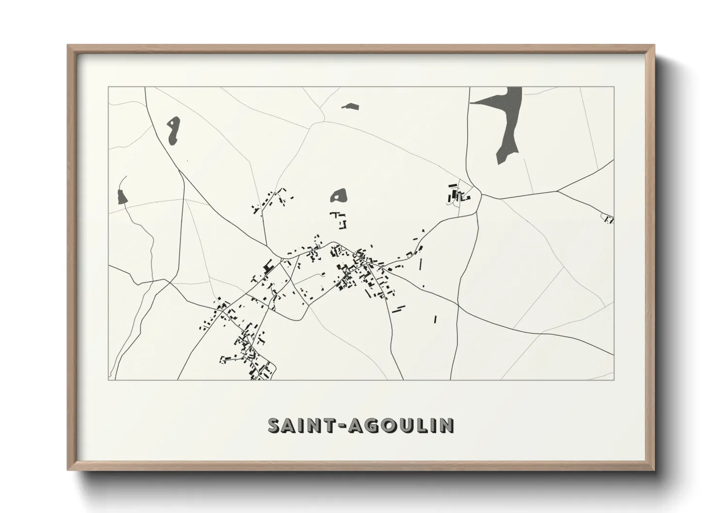 Une affiche de carte sur Saint-Agoulin