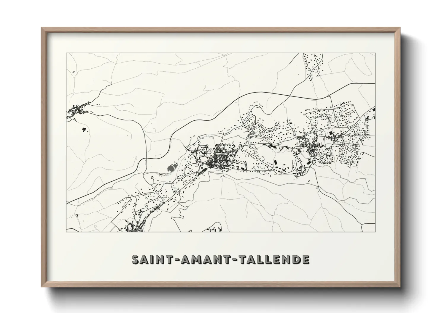 Une affiche de carte sur Saint-Amant-Tallende