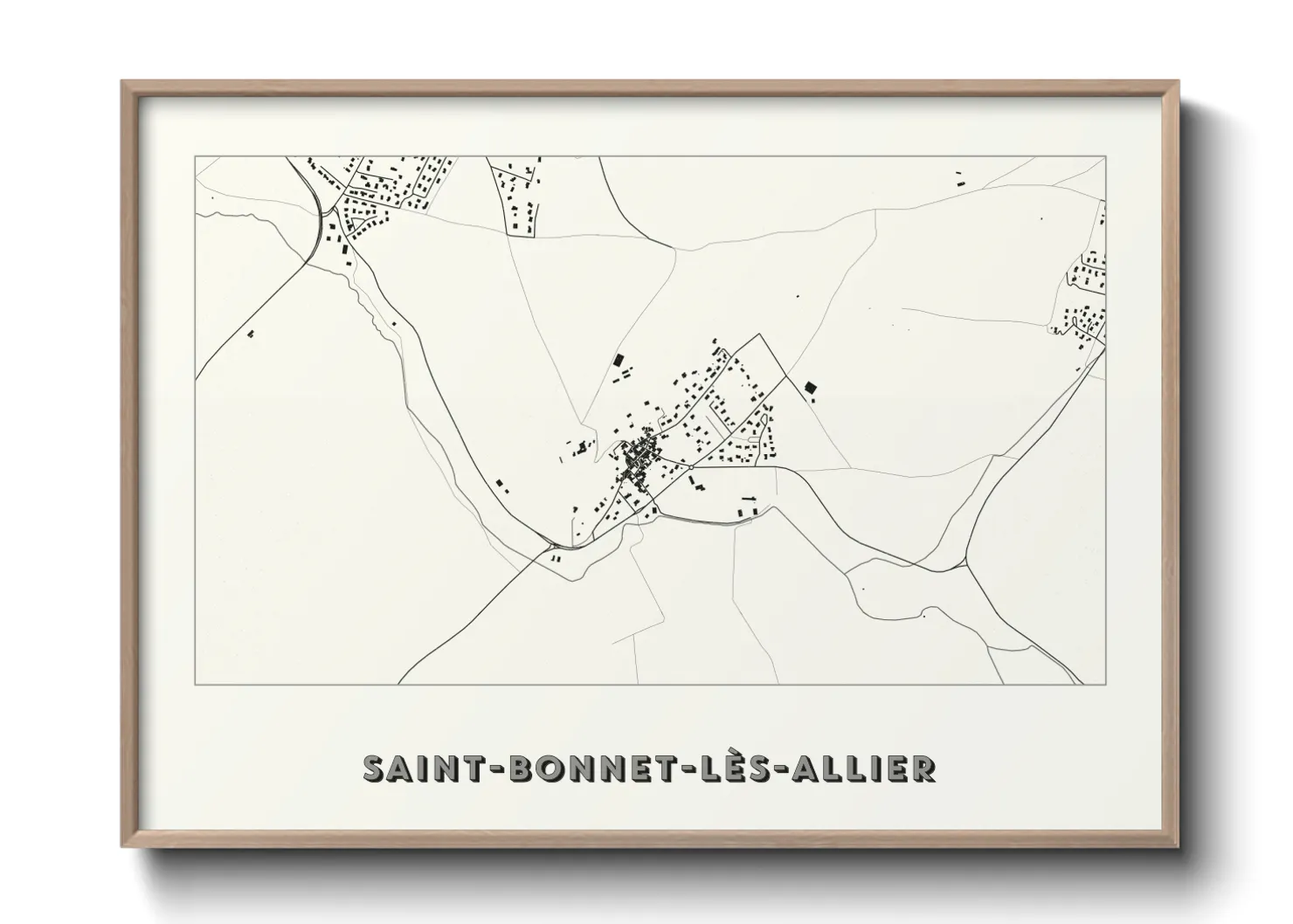 Une affiche de carte sur Saint-Bonnet-lès-Allier