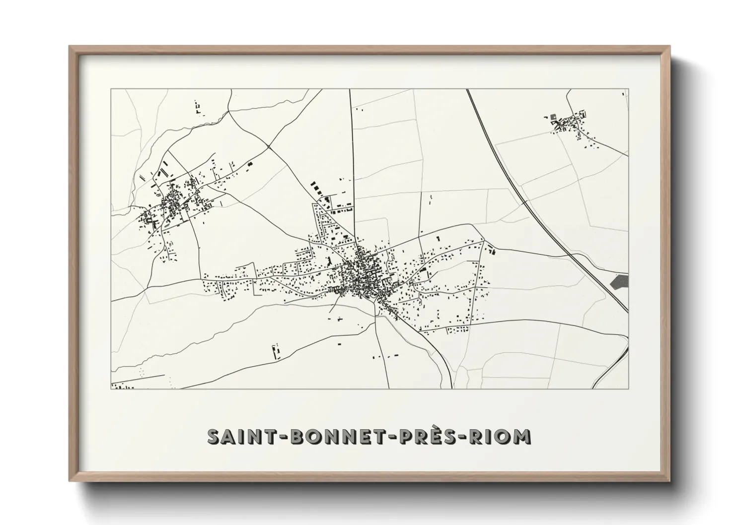 Une affiche de carte sur Saint-Bonnet-près-Riom