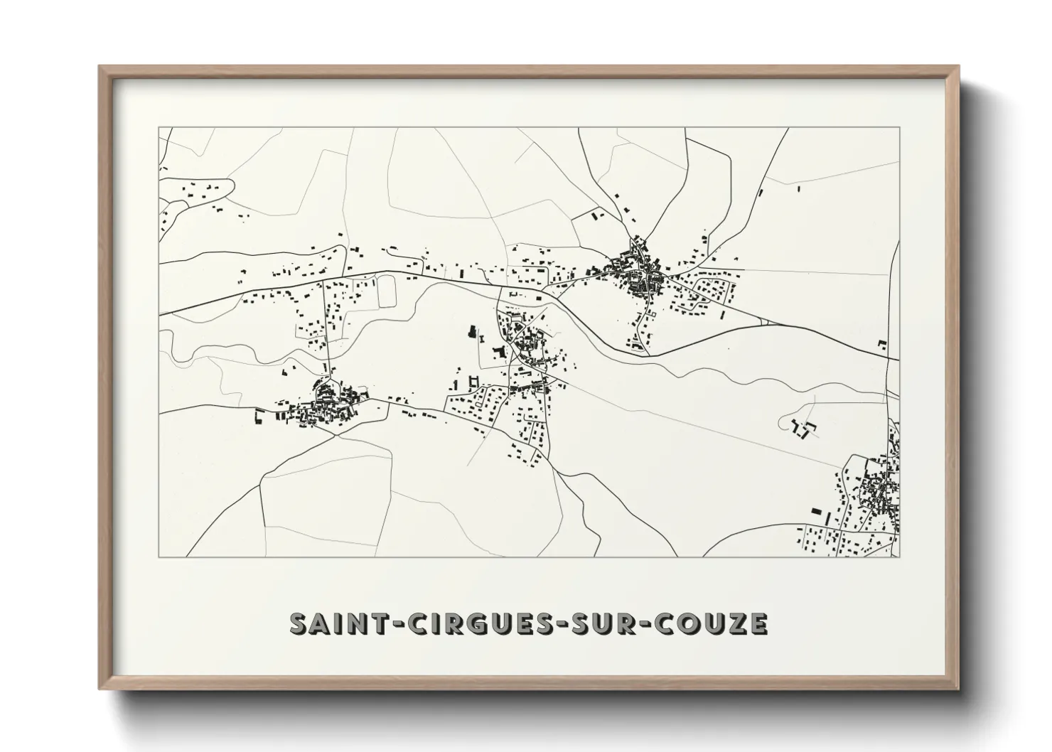 Une affiche de carte sur Saint-Cirgues-sur-Couze