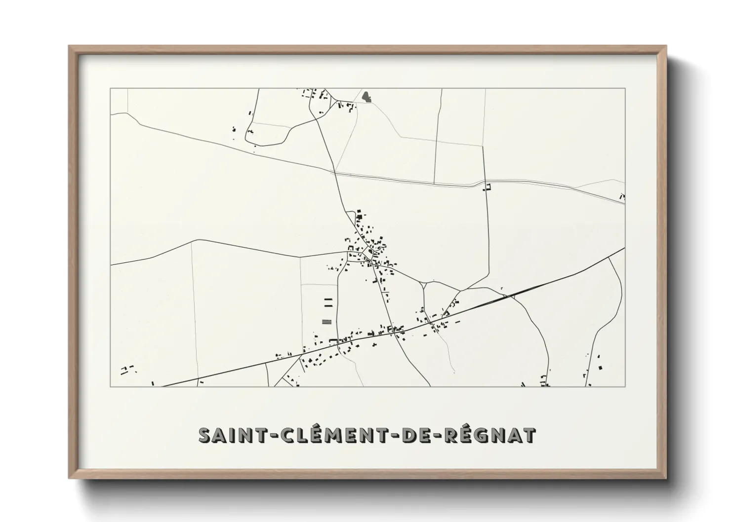 Une affiche de carte sur Saint-Clément-de-Régnat