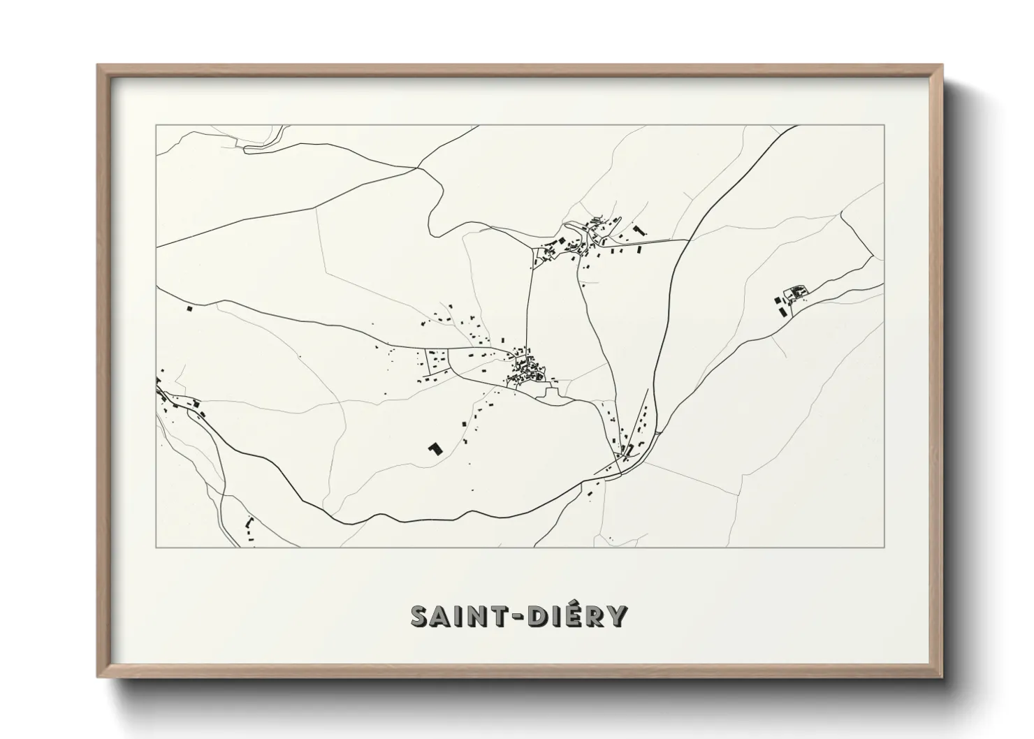 Une affiche de carte sur Saint-Diéry