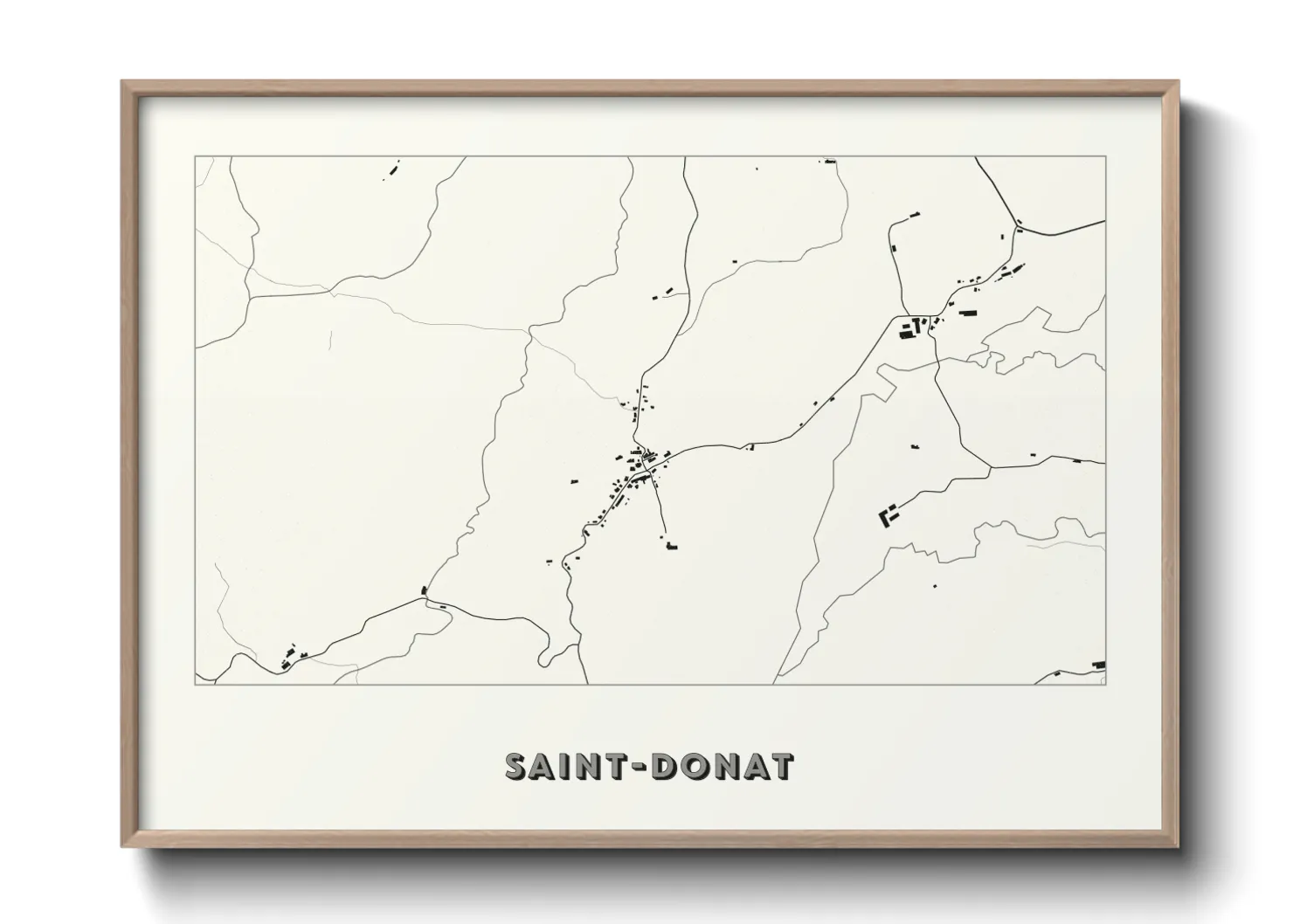 Une affiche de carte sur Saint-Donat