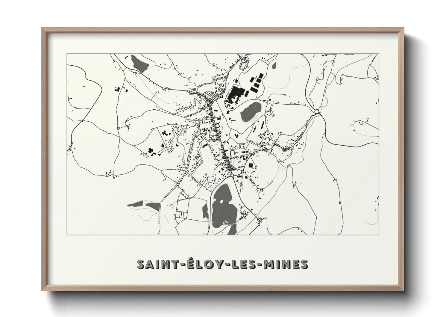 Une affiche de carte sur Saint-Éloy-les-Mines