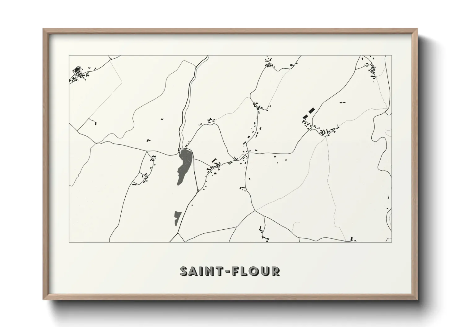 Une affiche de carte sur Saint-Flour
