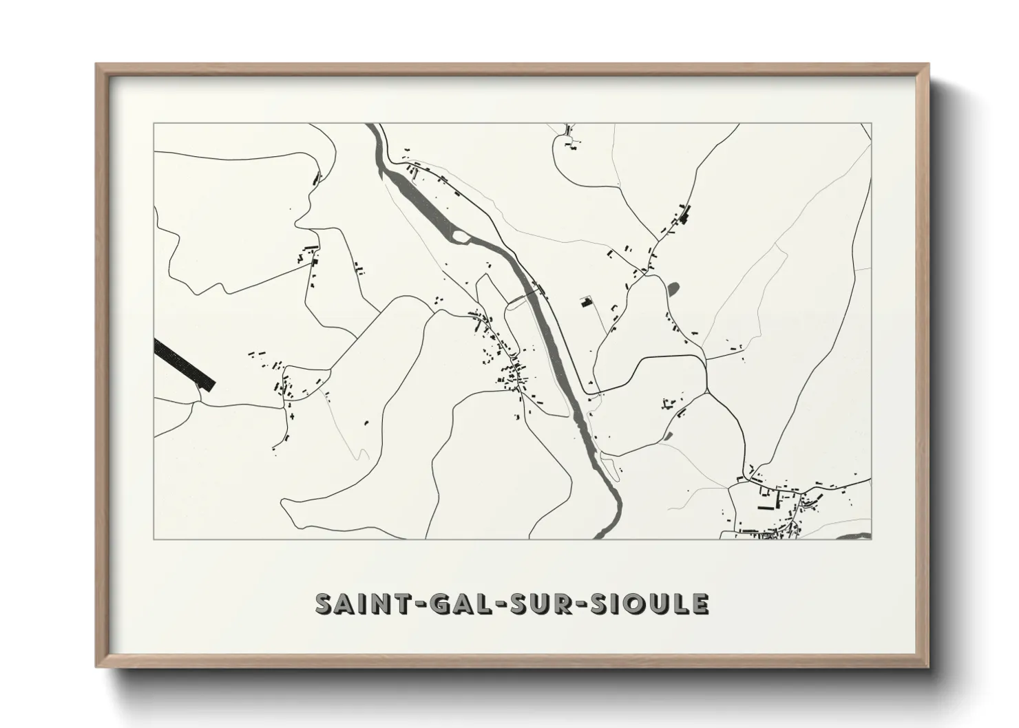 Une affiche de carte sur Saint-Gal-sur-Sioule