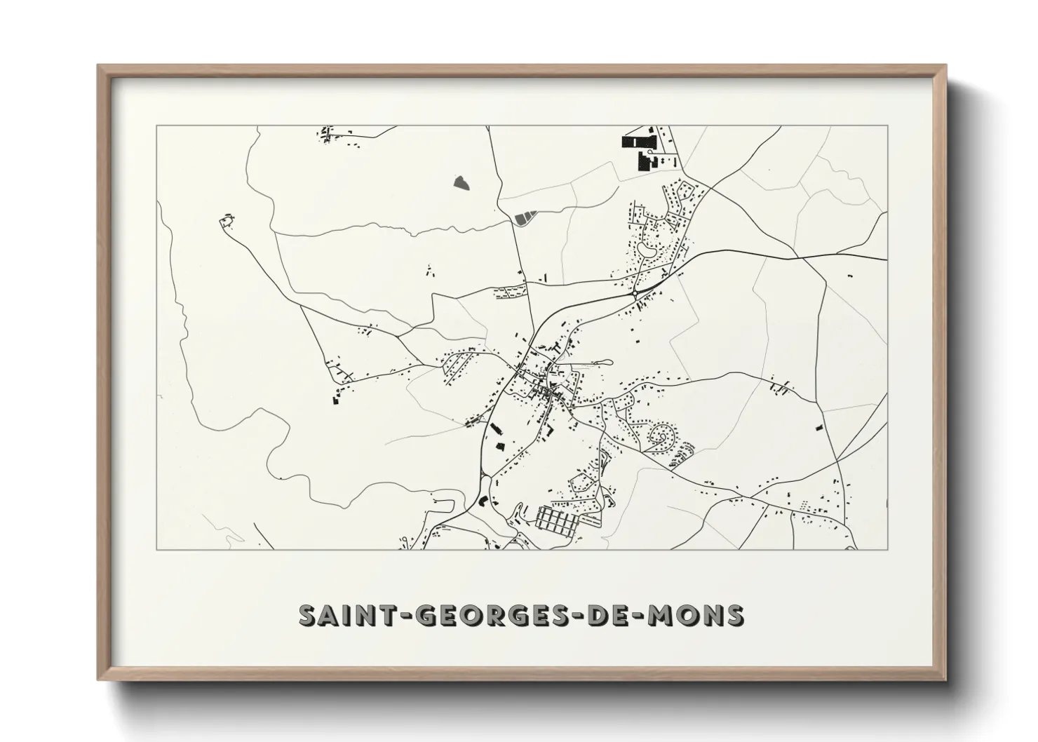Une affiche de carte sur Saint-Georges-de-Mons