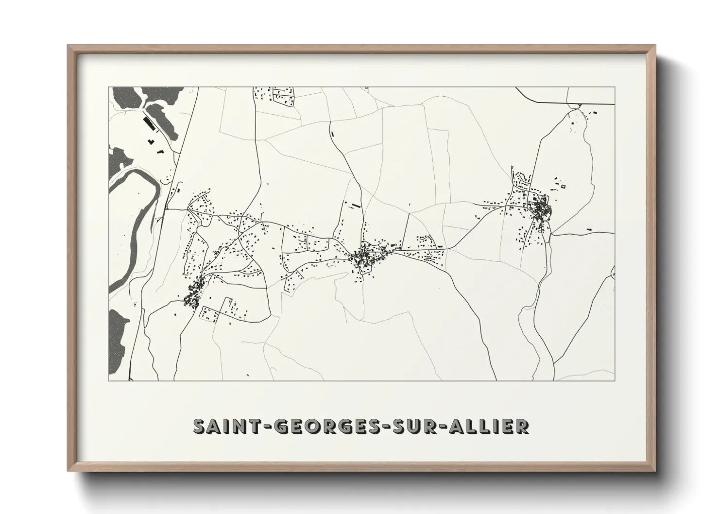 Une affiche de carte sur Saint-Georges-sur-Allier