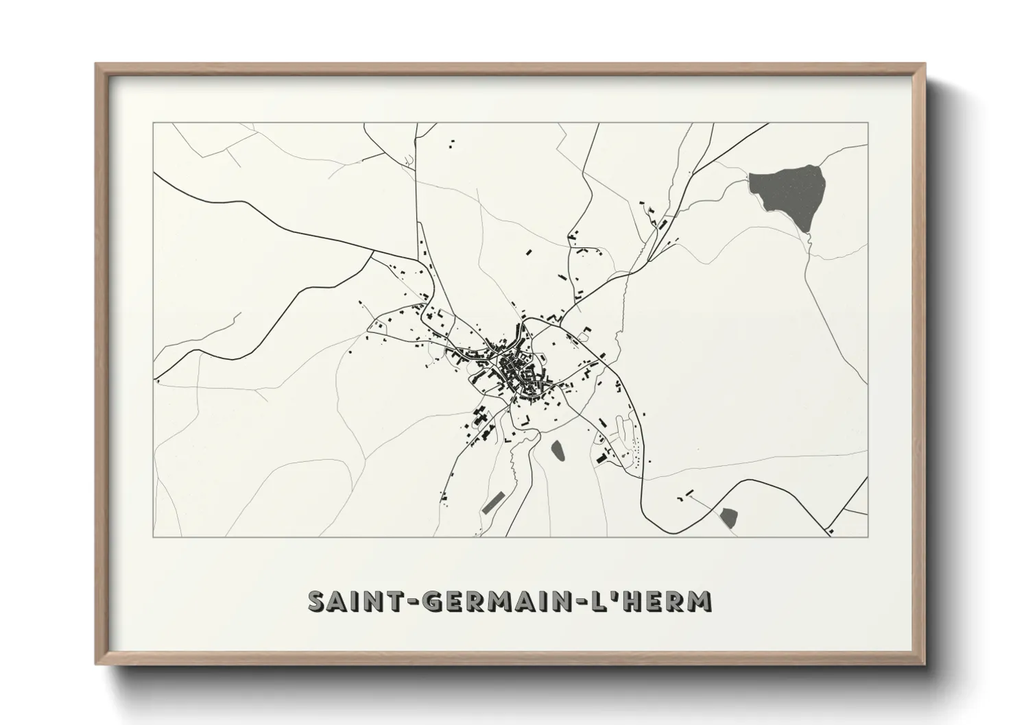 Une affiche de carte sur Saint-Germain-l'Herm