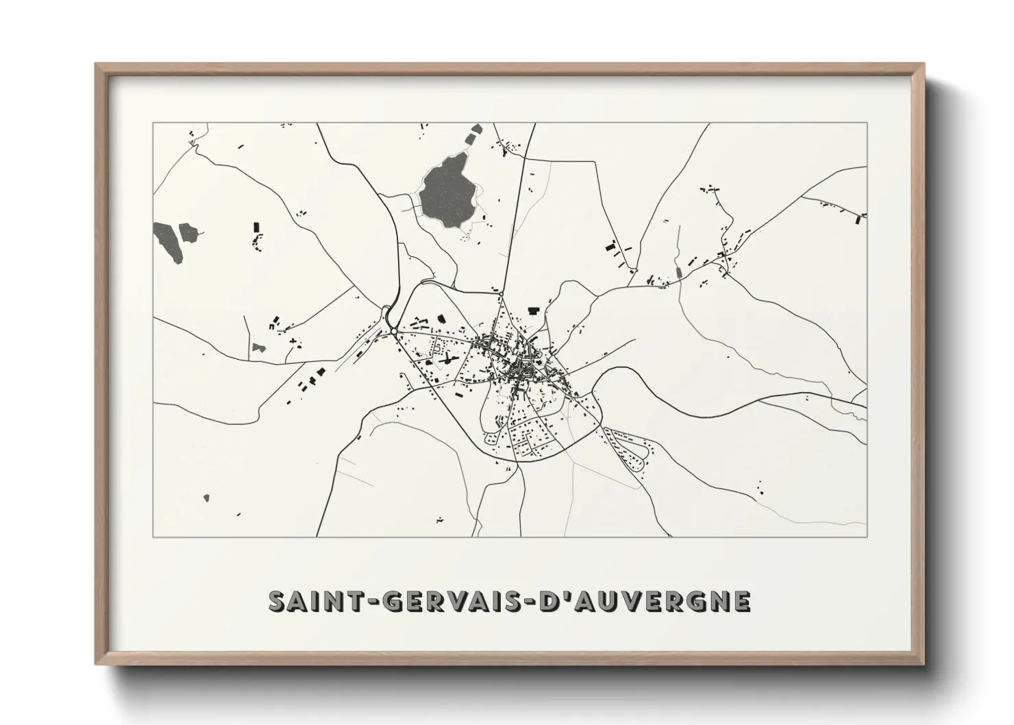 Une affiche de carte sur Saint-Gervais-d'Auvergne
