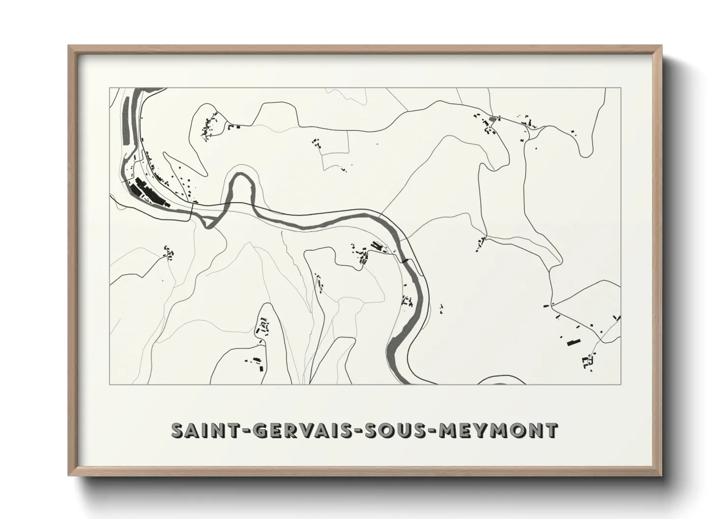 Une affiche de carte sur Saint-Gervais-sous-Meymont