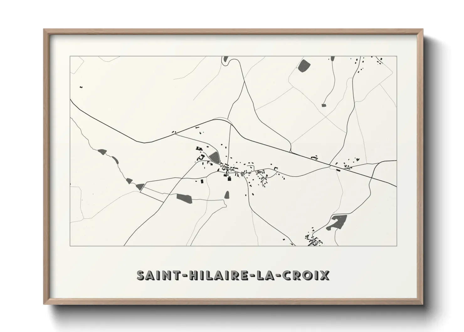 Une affiche de carte sur Saint-Hilaire-la-Croix