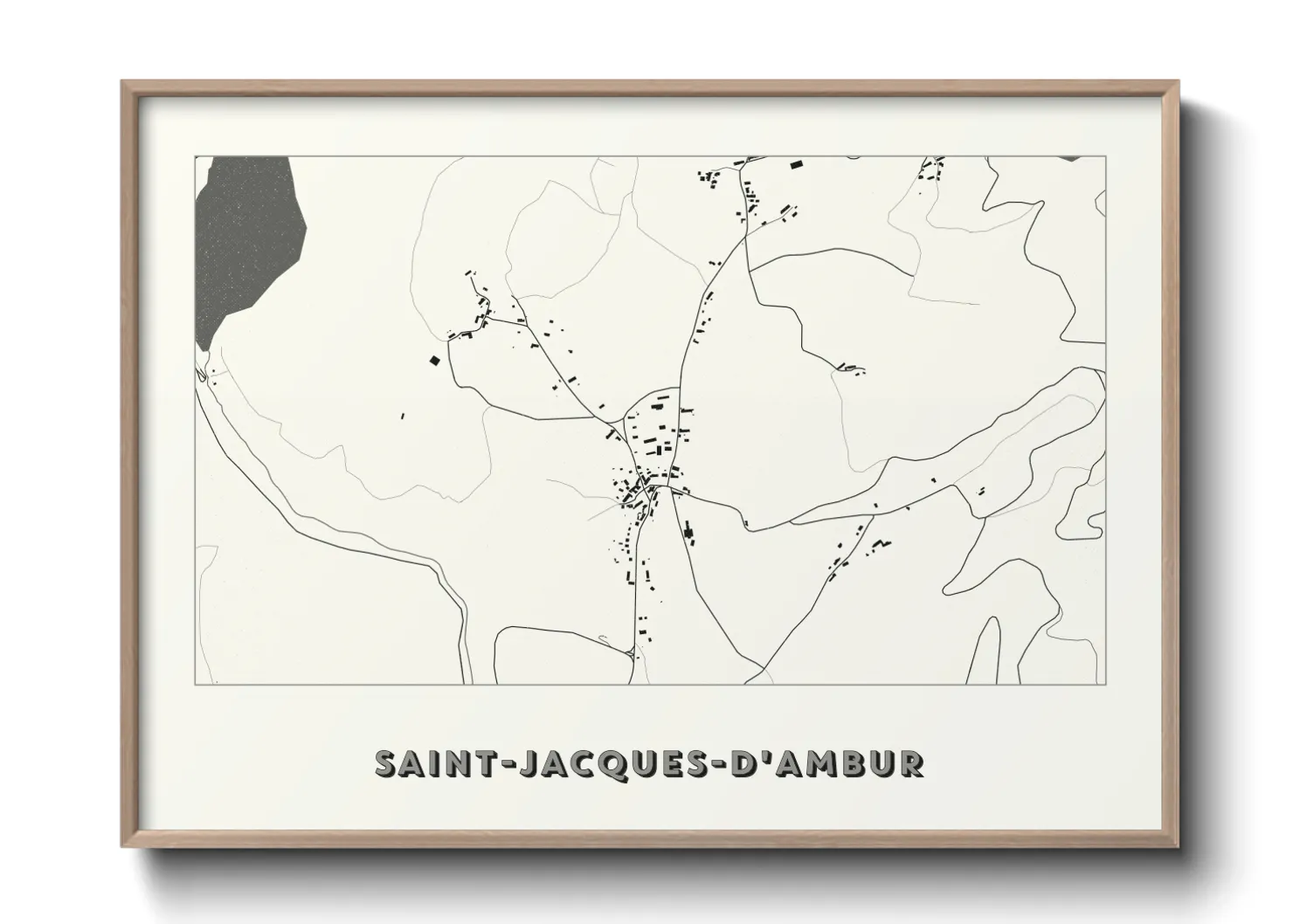 Une affiche de carte sur Saint-Jacques-d'Ambur