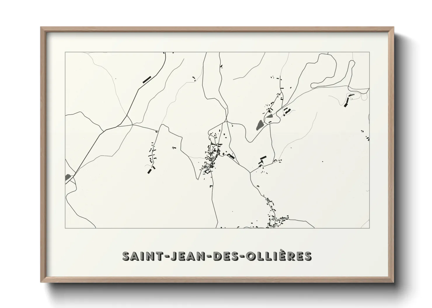 Une affiche de carte sur Saint-Jean-des-Ollières