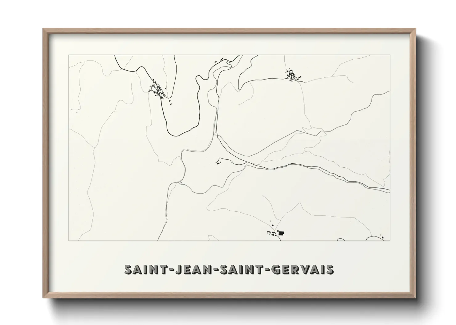 Une affiche de carte sur Saint-Jean-Saint-Gervais