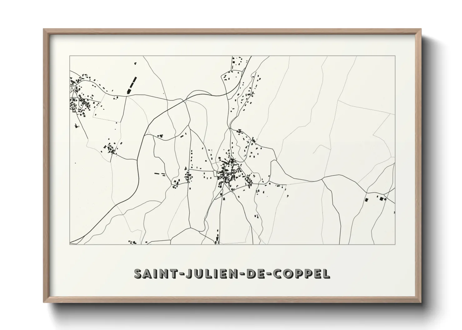 Une affiche de carte sur Saint-Julien-de-Coppel