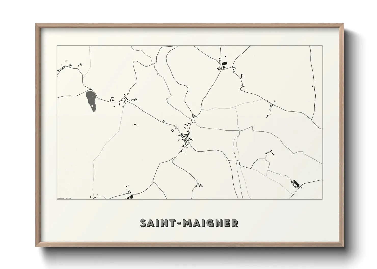 Une affiche de carte sur Saint-Maigner
