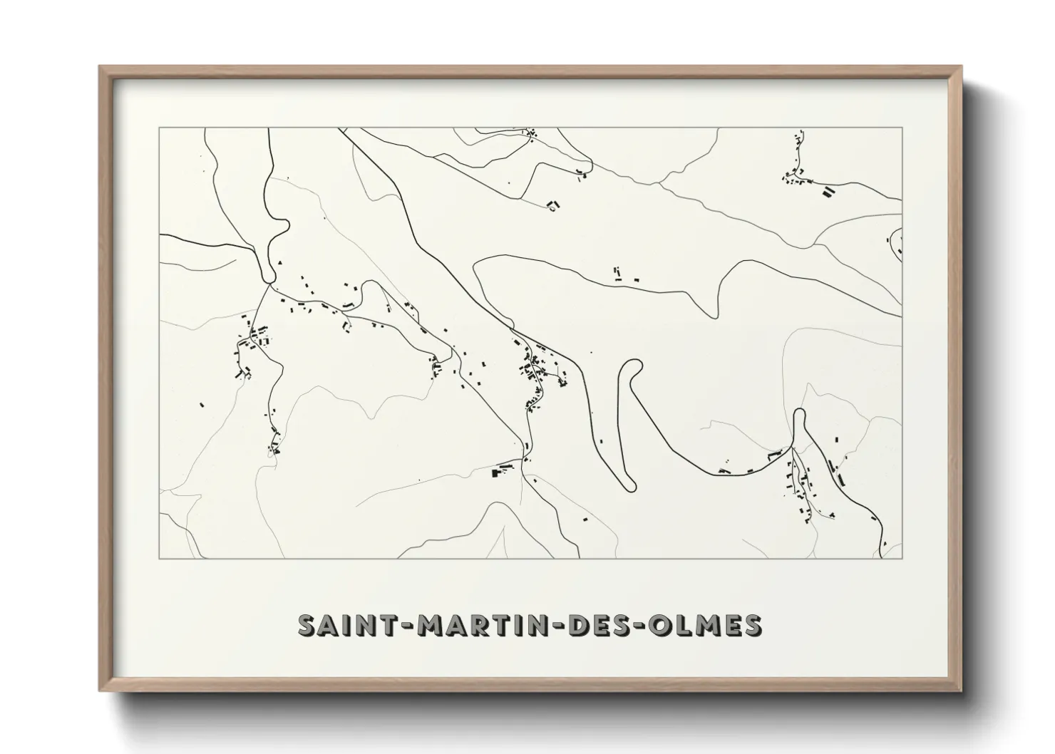 Une affiche de carte sur Saint-Martin-des-Olmes
