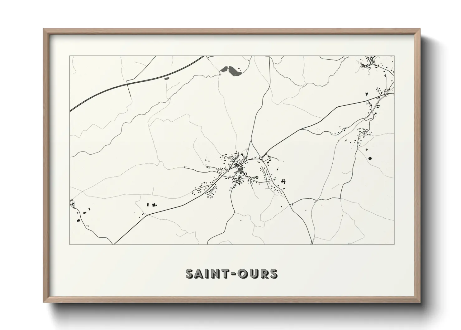 Une affiche de carte sur Saint-Ours