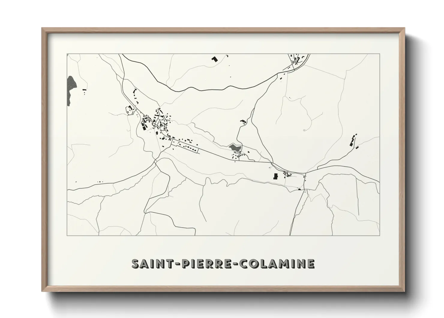 Une affiche de carte sur Saint-Pierre-Colamine