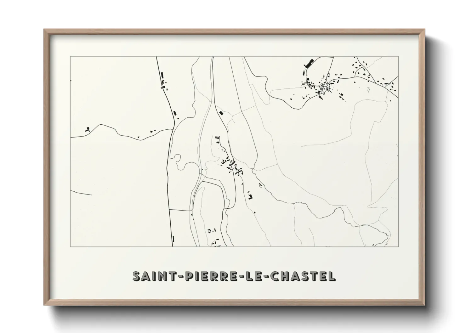 Une affiche de carte sur Saint-Pierre-le-Chastel