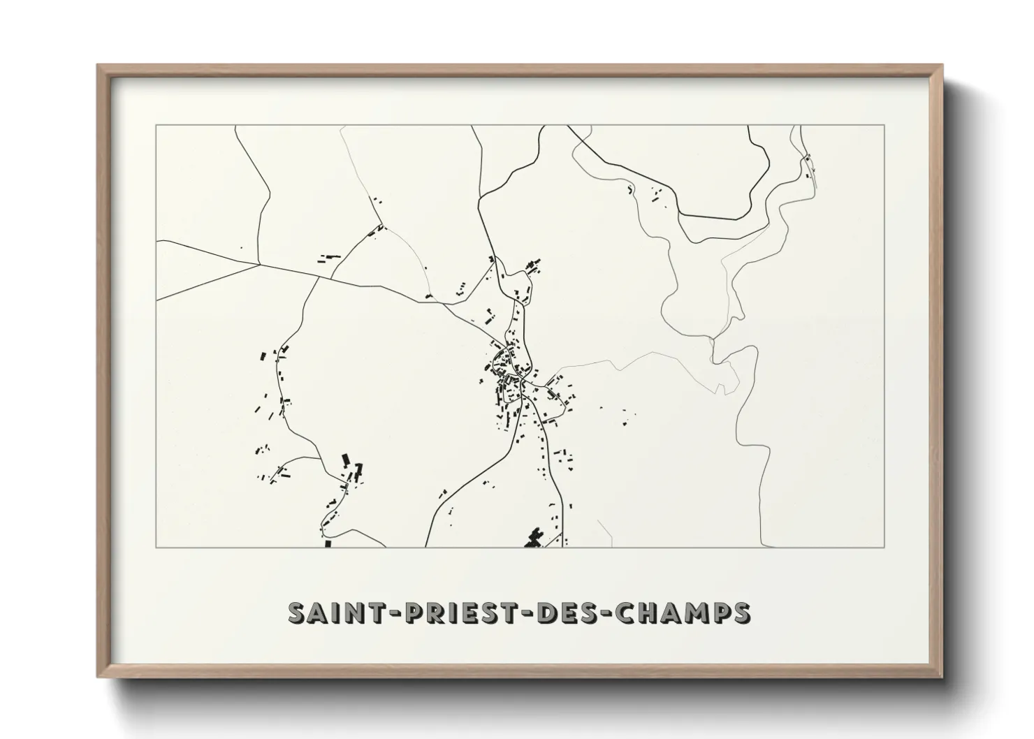 Une affiche de carte sur Saint-Priest-des-Champs