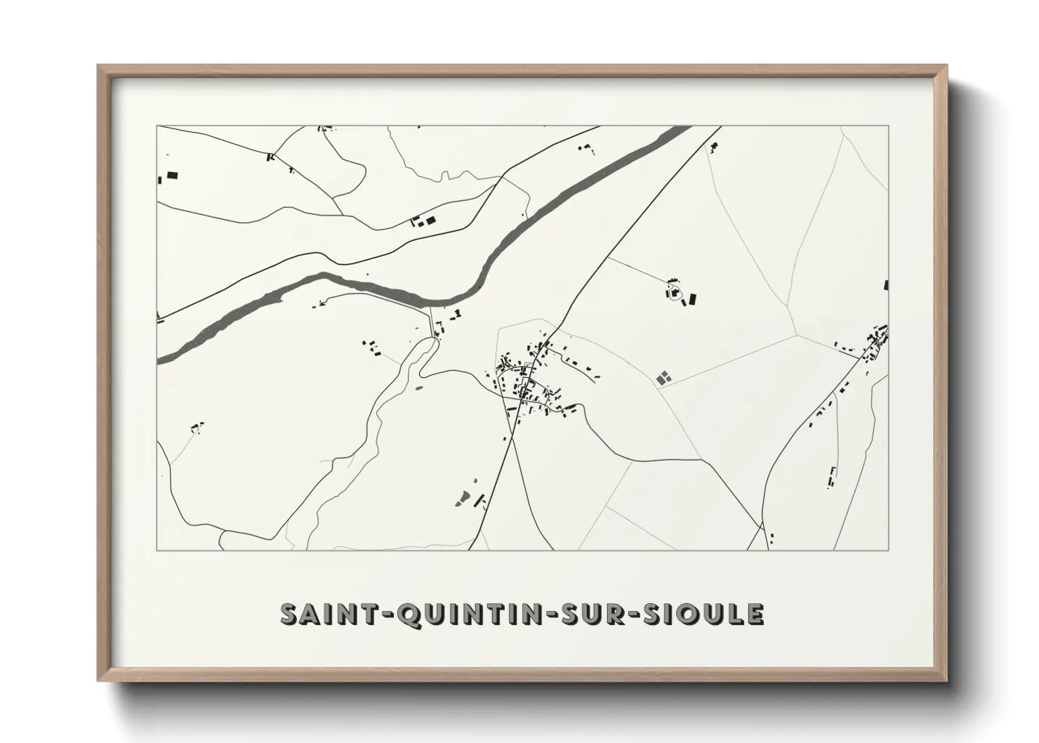 Une affiche de carte sur Saint-Quintin-sur-Sioule