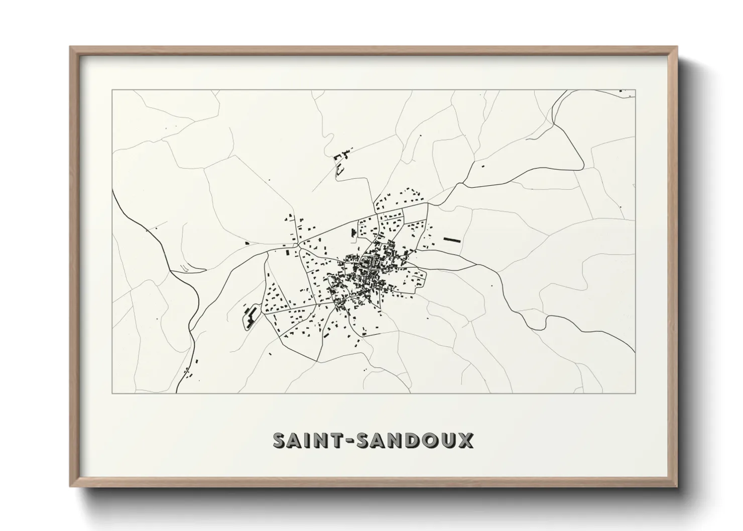 Une affiche de carte sur Saint-Sandoux