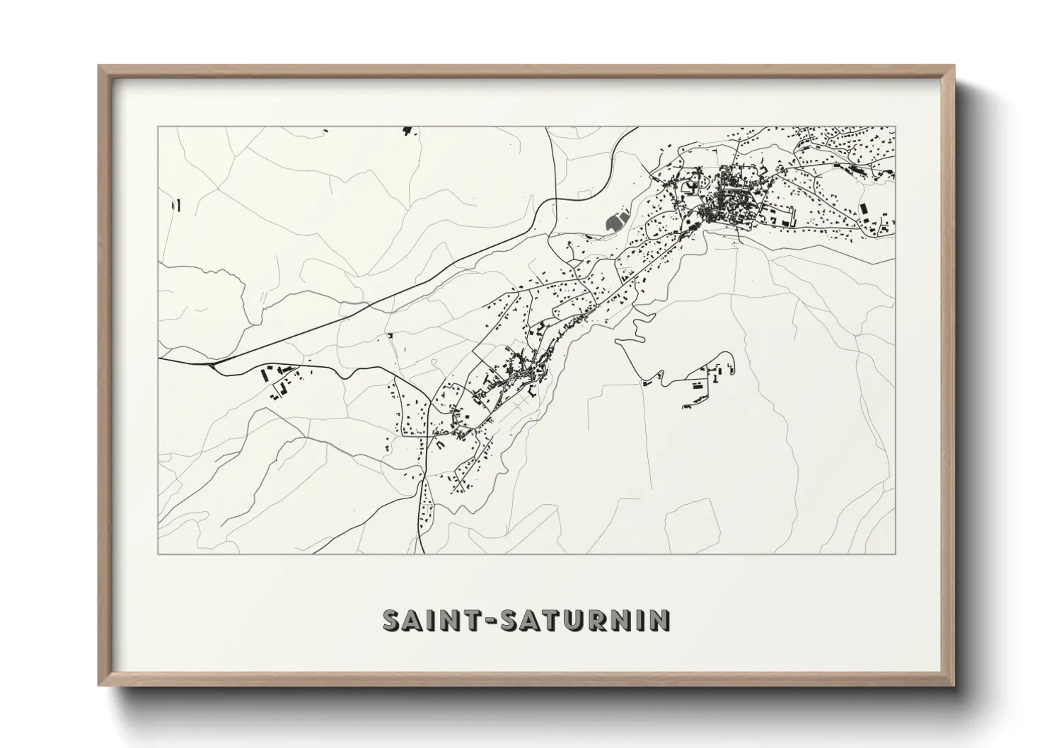 Une affiche de carte sur Saint-Saturnin