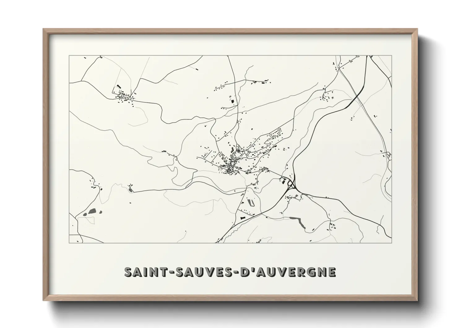 Une affiche de carte sur Saint-Sauves-d'Auvergne