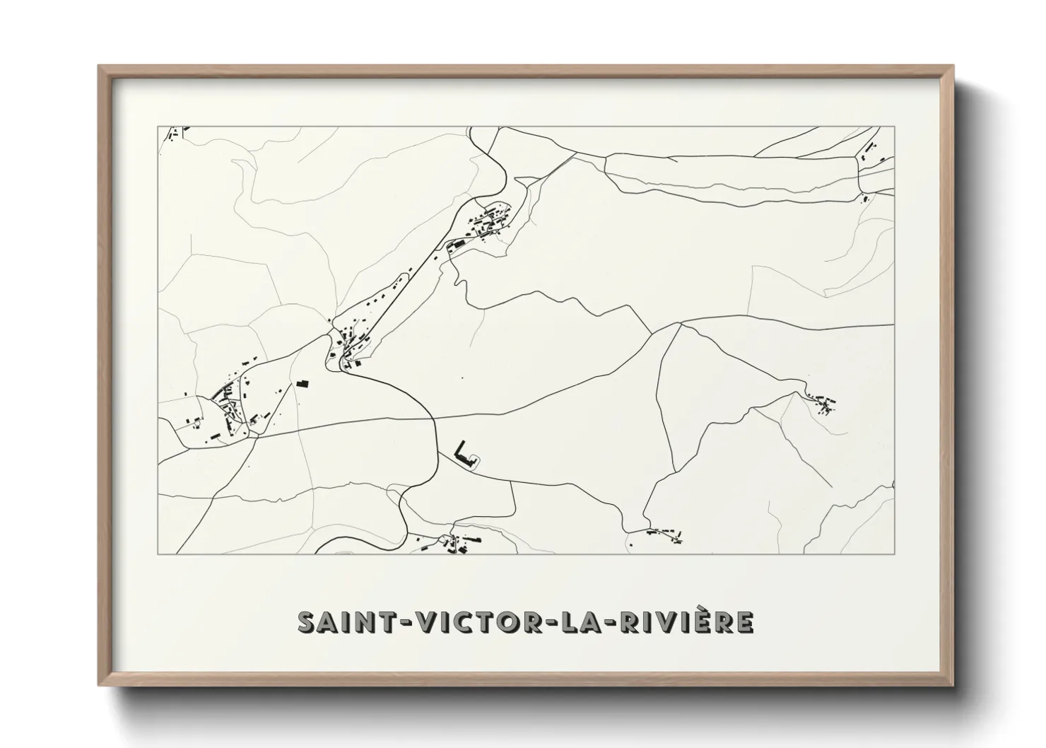 Une affiche de carte sur Saint-Victor-la-Rivière
